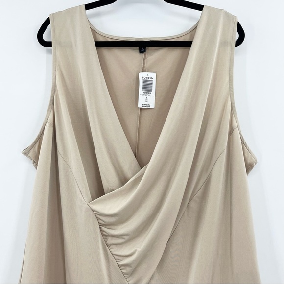 NWT Torrid Golden Champagne Studio Knit Surplice Bodysuit 5X - Picture 5 of 14